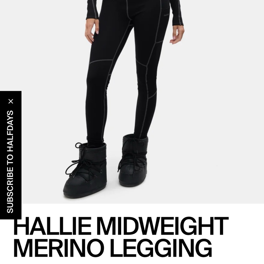 Halfdays Hallie Midweight Merino Black Leggings - New With Tags!